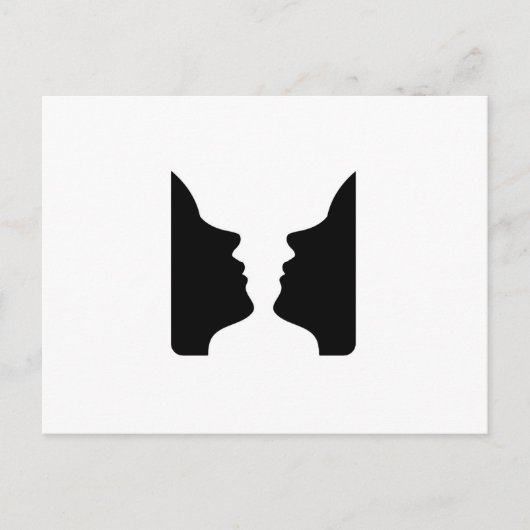 vlakken of vase-illusie van twee vlakken zoals een briefkaart (Voorkant)