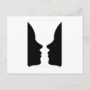 vlakken of vase-illusie van twee vlakken zoals een briefkaart