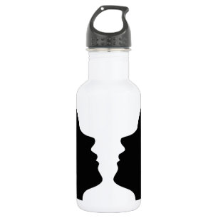vlakken of vase-illusie van twee vlakken zoals een waterfles
