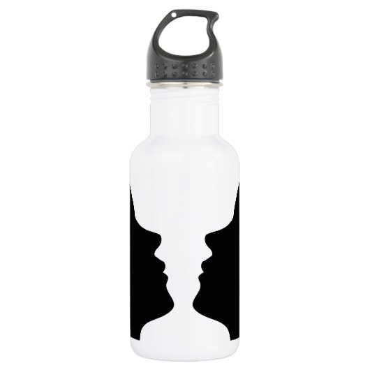 vlakken of vase-illusie van twee vlakken zoals een waterfles  (Voorkant)