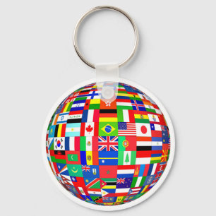 VLAKKEN VAN HET WERELDBOL SLEUTELHANGER