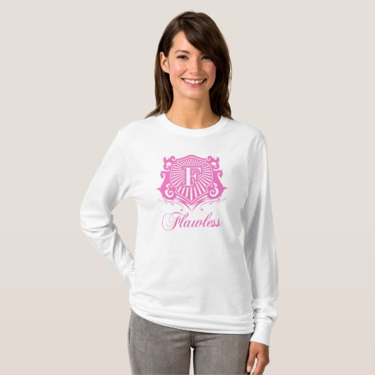 VLAKLOEILADIES PINK EN WITTE HOODIE T-SHIRT (Voorkant volledig)