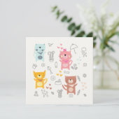 VLAKTE BEDANKT KAART : CUTE KATTEN (Staand voorkant)