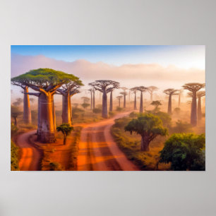 Vlakten Natuur Buiten Landschap Kalm Rustig Kunst Poster