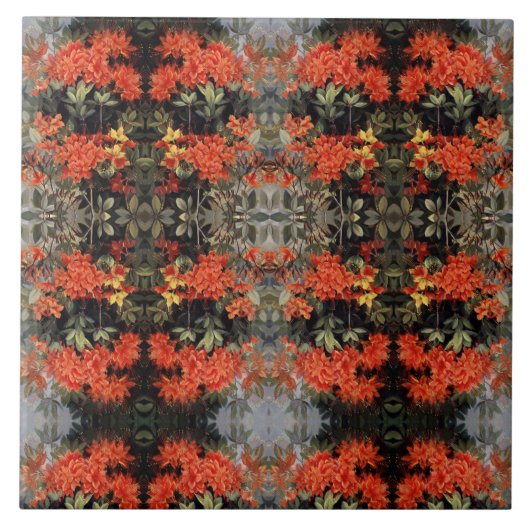  vlam Azalea Red Flowers Floral Garden Tegeltje (Voorkant)