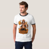 Vlam Commandant Piraat Actie Kunst T-shirt (Voorkant volledig)