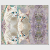 Vlam en Lila Lynx Point Siamese Portrait Art Cadeaupapier (Vlak)