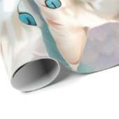 Vlam en Lila Lynx Point Siamese Portrait Art Cadeaupapier (Rol Hoek)