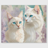 Vlam en Lila Lynx Point Siamese Portrait Art Cadeaupapier (Vlak)