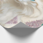 Vlam en Lila Lynx Point Siamese Portrait Art Cadeaupapier (Hoek)