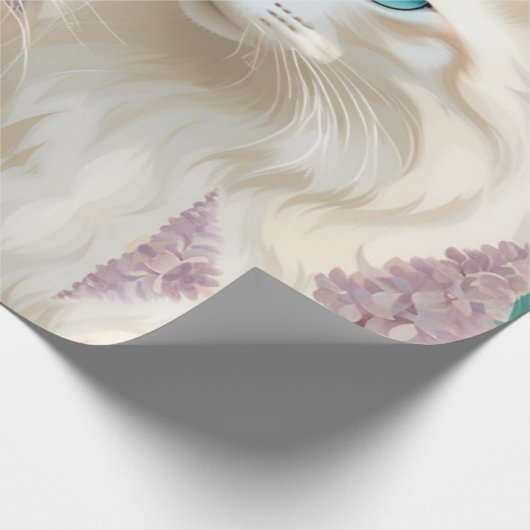 Vlam en Lila Lynx Point Siamese Portrait Art Cadeaupapier (Hoek)