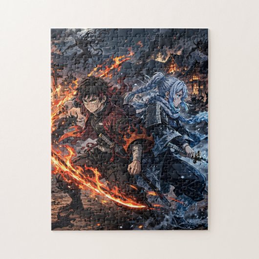 Vlam en Vorst Demon Jagers Legpuzzel (Verticaal)
