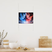 Vlam en Vorst meisje elementaire harmonie Poster (Keuken)