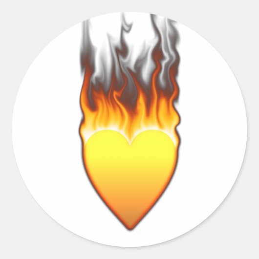 Vlam Hart vorm Ontwerp II Ronde Sticker (Voorkant)
