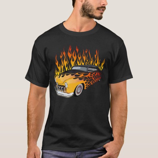 vlam hot rod auto vinto musculus antine t-shirt (Voorkant)
