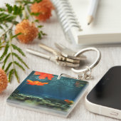 vlam in water Acrylische Sleutelhanger (Voorkant Rechts)