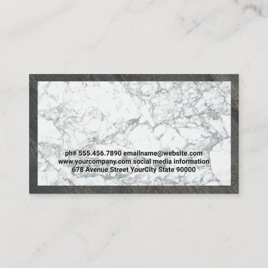 vlam | Kokergereedschap | Marmer en leisteen Visitekaartje (Achterkant)