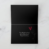 vlam op ijs hart met rozen jubileum feestdagen kaart (Binnen)