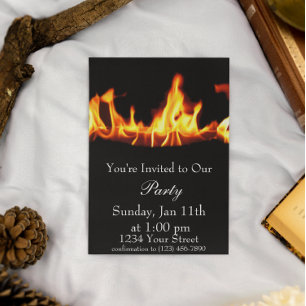 vlam op vuur feestje uitnodigen kaart