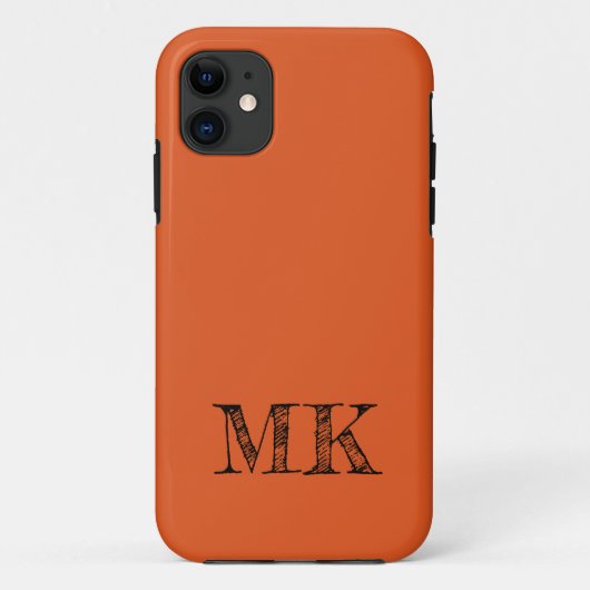 Vlam Rode Stevige Kleur | Minimaal Initiaal Case-Mate iPhone Case (Achterkant)