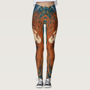 "Vlam van de Getijden" - Een Kleurrijk Portret Leggings