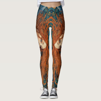 "Vlam van de Getijden" - Een Kleurrijk Portret Leggings