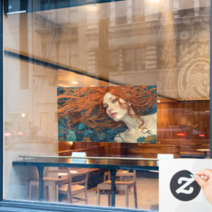"Vlam van de Getijden" - Een Kleurrijk Portret Raamsticker