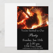 Vlam vonkt 2 uitnodiging voor feestje (Voorkant / Achterkant)