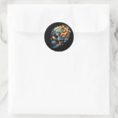 Vlam vortex schedel ronde sticker (Tas)