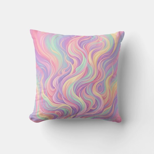 Vlam Vuur Dans Pastel Worp Kussen (Voorkant)