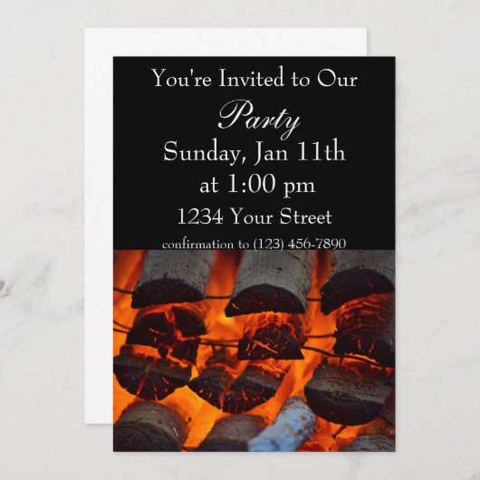 Vlam vuur uitnodiging (Voorkant / Achterkant)