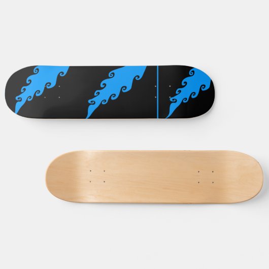 vlamblauw en ZWARTE skateboarddek Skateboard (Horizontaal)