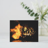 Vlambol bij Full Moon Party Briefkaart (Staand voorkant)