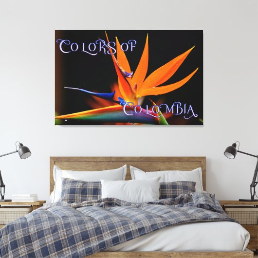 Vlamboyante vogel van de Paradise Vloer Canvas Afdruk (Insitu (Slaapkamer))