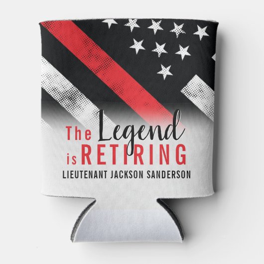 Vlambrandweerman met rode lijn blikjeskoeler (Voorkant)