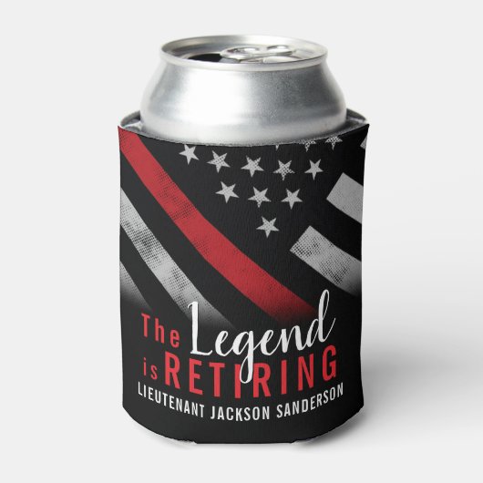 Vlambrandweerman met rode lijn blikjeskoeler (Blikje Voorkant)