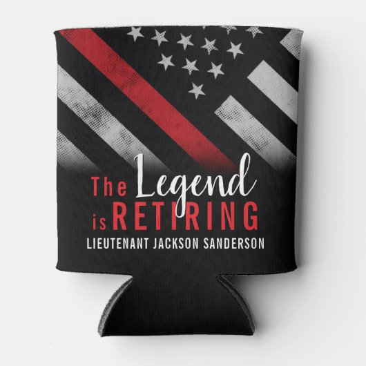 Vlambrandweerman met rode lijn blikjeskoeler (Voorkant)