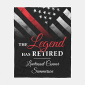 Vlambrandweerman met rode lijn fleece deken (Voorkant)