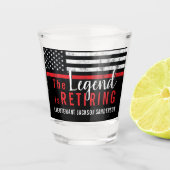 Vlambrandweerman met rode lijn shot glas (Voorkant)