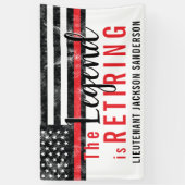 Vlambrandweerman met rode lijn spandoek (Verticaal)