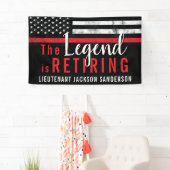 Vlambrandweerman met rode lijn spandoek (Insitu)