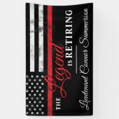 Vlambrandweerman met rode lijn spandoek (Verticaal)