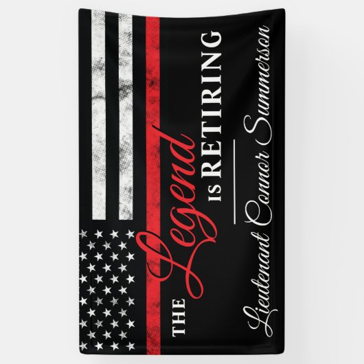 Vlambrandweerman met rode lijn spandoek (Verticaal)