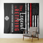 Vlambrandweerman met rode lijn wandkleed (In Situ (horizontaal))