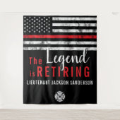 Vlambrandweerman met rode lijn wandkleed (Voorkant)