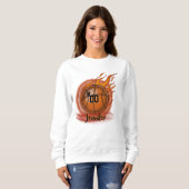 Vlamende basketbal op maat van T-Shirt (Voorkant volledig)