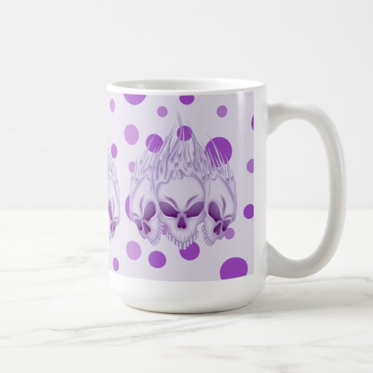 Vlamende Paarse schedels Koffiemok (Rechts)