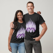 Vlamende Paarse schedels T-shirt (Unisex)