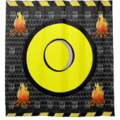 Vlamgele zwarte douwergordijn douchegordijn (Voorkant)