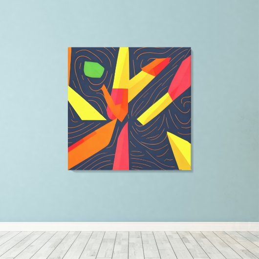 vlamgeometrie canvas afdruk (Insitu (Houten vloer))